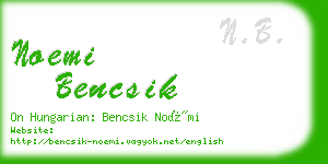 noemi bencsik business card